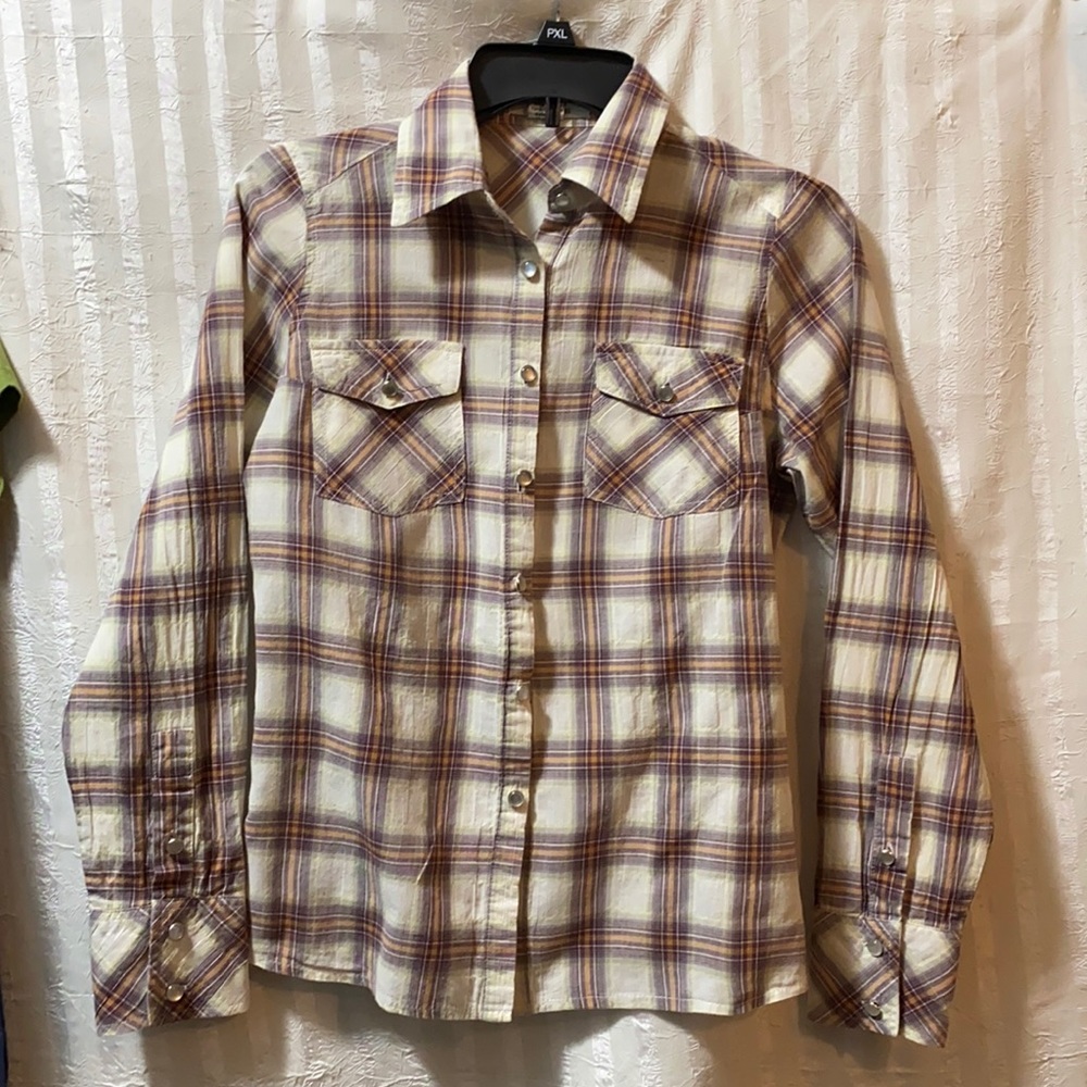 Pinky Plaid Shirt, Size S